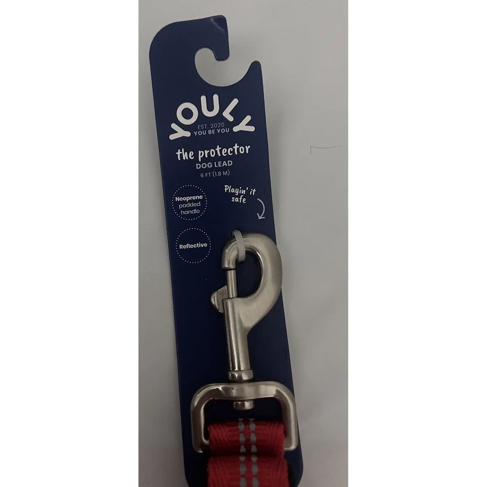 YOULY NEW The Protector 6 Ft Orange Reflective Neoprene Padded Handle Dog Lead